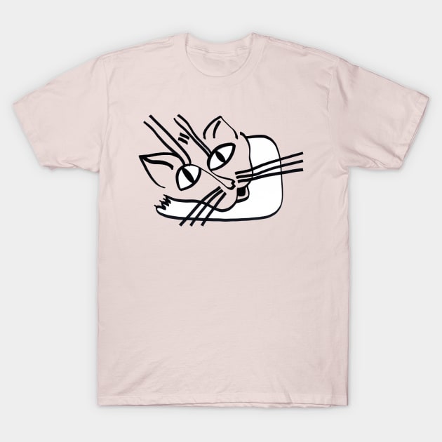 Resting Cat on his Elbow on Soft Purple T-Shirt by Ocztos Design